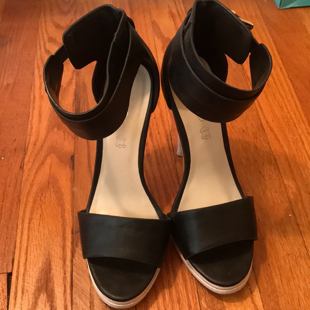 Aldo Open Toe Black and White Heels